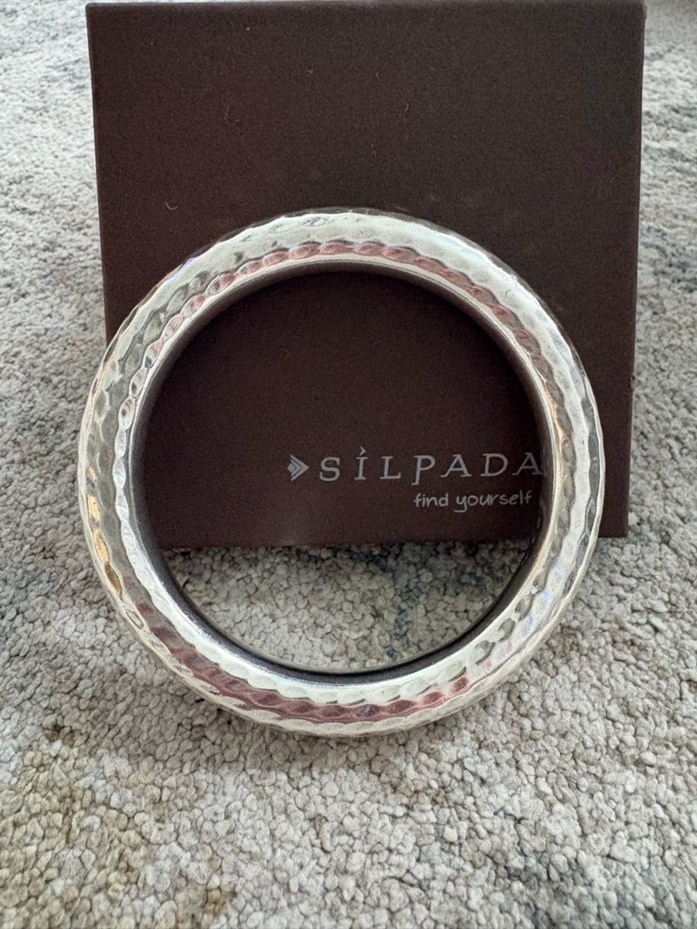 Silpada Sterling Silver Chunky Hammered Bangle Bracelet  B1117